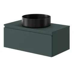 GoodHome Plan de toilette L.80 x l.45 x ép.18 cm vert forêt mat Kentia