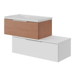 GoodHome Plan de toilette L.100 x l.45 x ép.18 cm blanc mat Kentia* Plan De Travail Buanderie|Plan De Travail Salle De Bains