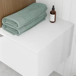 GoodHome Plan de toilette L.100 x l.45 x ép.18 cm blanc mat Kentia* Plan De Travail Buanderie|Plan De Travail Salle De Bains