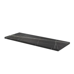 GoodHome Plan de toilette L.120 x l.45 x ép.2 cm effet marbre noir Cadélia