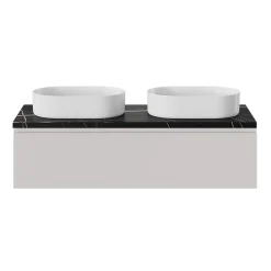 GoodHome Plan de toilette L.120 x l.45 x ép.2 cm effet marbre noir Cadélia