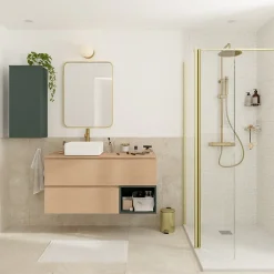 GoodHome Plan de toilette L.120 x l.45 x ép.18 cm effet chêne Kentia* Plan De Travail Buanderie|Plan De Travail Salle De Bains