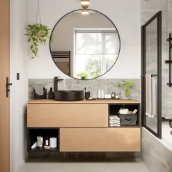 GoodHome Plan de toilette L.120 x l.45 x ép.18 cm effet chêne Kentia* Plan De Travail Buanderie|Plan De Travail Salle De Bains