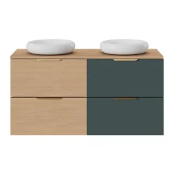 GoodHome Plan de toilette L.120 x l.45 x ép.18 cm effet chêne Kentia* Plan De Travail Buanderie|Plan De Travail Salle De Bains