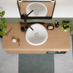 GoodHome Plan de toilette L.120 x l.45 x ép.18 cm effet chêne Kentia* Plan De Travail Buanderie|Plan De Travail Salle De Bains