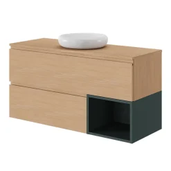 GoodHome Plan de toilette L.120 x l.45 x ép.18 cm effet chêne Kentia* Plan De Travail Buanderie|Plan De Travail Salle De Bains