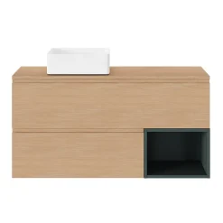 GoodHome Plan de toilette L.120 x l.45 x ép.18 cm effet chêne Kentia* Plan De Travail Buanderie|Plan De Travail Salle De Bains