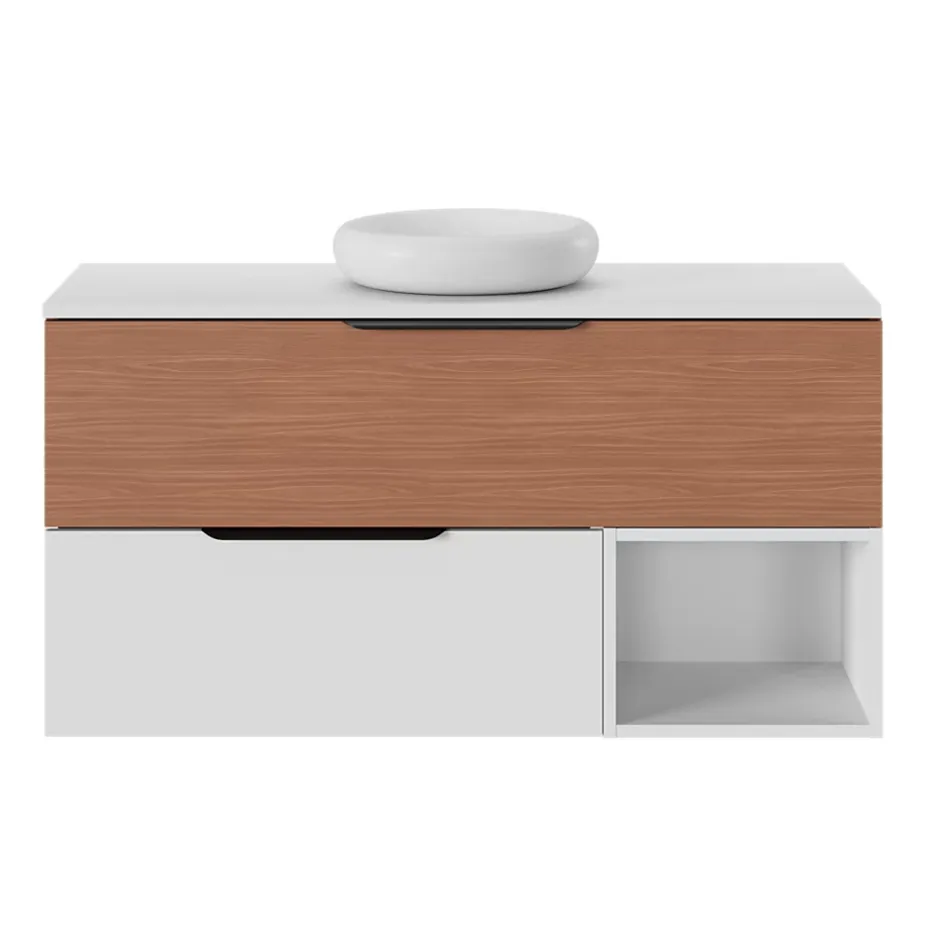 GoodHome Plan de toilette L.120 x l.45 x ép.18 cm blanc mat Kentia