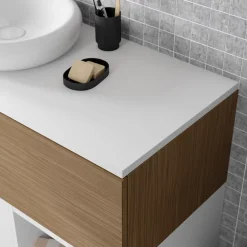 GoodHome Plan de toilette L.120 x l.45 x ép.18 cm blanc mat Kentia