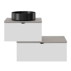 GoodHome Plan de toilette L.80 x l.45 x ép.2 cm effet granit gris Cadélia* Plan De Travail Buanderie|Plan De Travail Salle De Bains