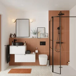 GoodHome Plan de toilette L.80 x l.45 x ép.2 cm effet granit gris Cadélia* Plan De Travail Buanderie|Plan De Travail Salle De Bains