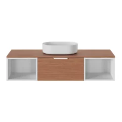 GoodHome Plan de toilette L.140 x l.45 x ép.1,8 cm effet noyer Kentia