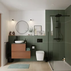 GoodHome Plan de toilette L.80 x l.45 x ép.18 cm effet noyer Kentia* Plan De Travail Buanderie|Plan De Travail Salle De Bains