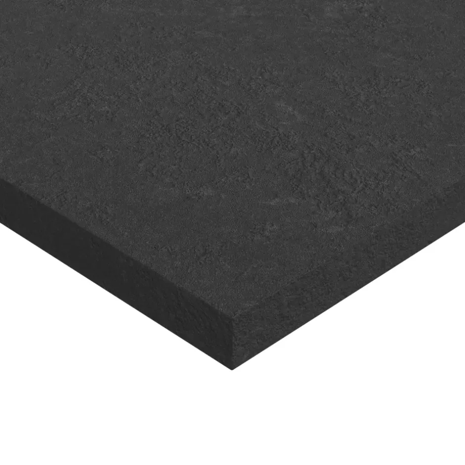 GoodHome Plan de toilette L.100 x l.45 x ép.2 cm, effet pierre noire, Cadélia