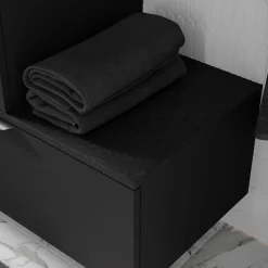 GoodHome Plan de toilette L.100 x l.45 x ép.1,8 cm, noir mat, Kentia* Plan De Travail Buanderie|Plan De Travail Salle De Bains