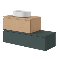 GoodHome Plan de toilette L.120 x l.45 x ép.18 cm vert forêt mat Kentia