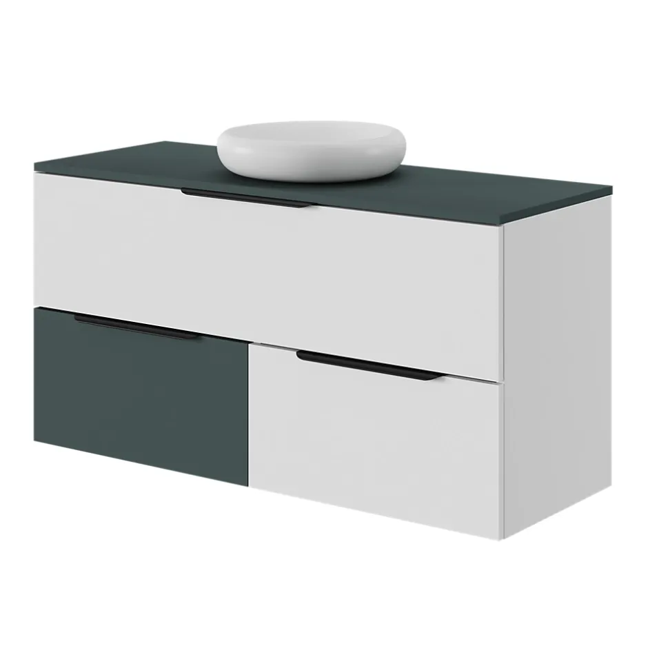 GoodHome Plan de toilette L.120 x l.45 x ép.18 cm vert forêt mat Kentia