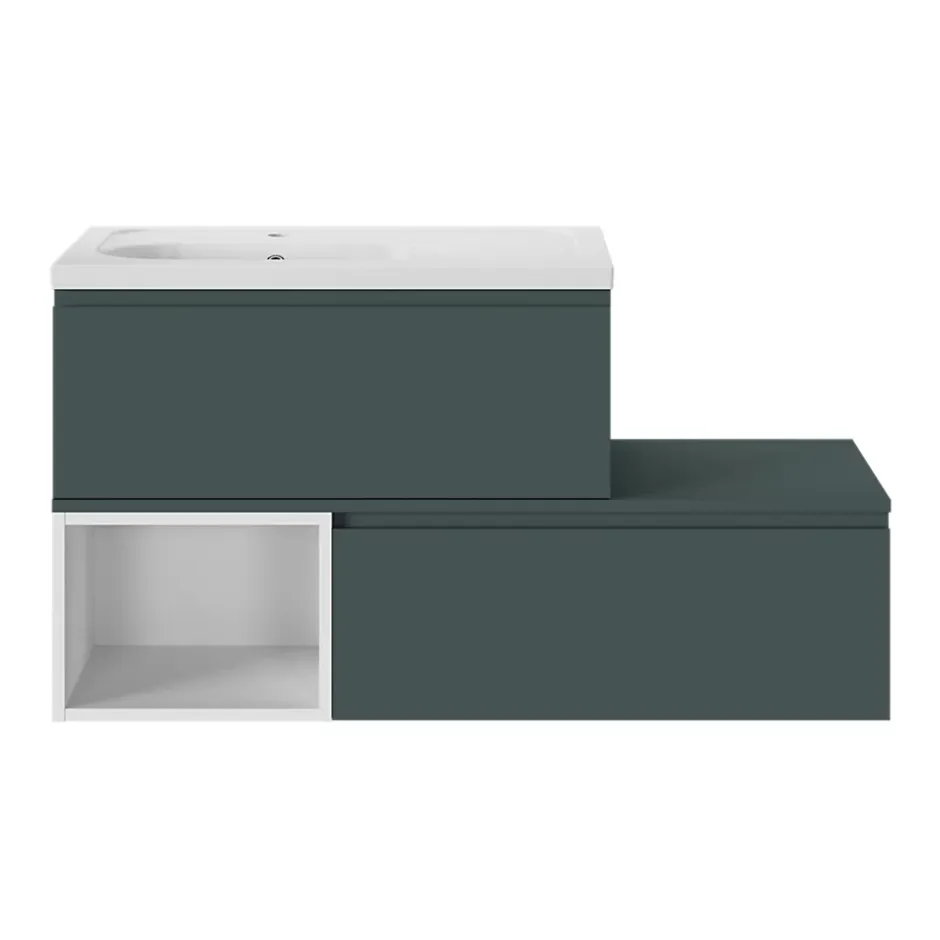 GoodHome Plan de toilette L.120 x l.45 x ép.18 cm vert forêt mat Kentia