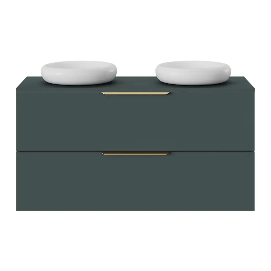 GoodHome Plan de toilette L.120 x l.45 x ép.18 cm vert forêt mat Kentia