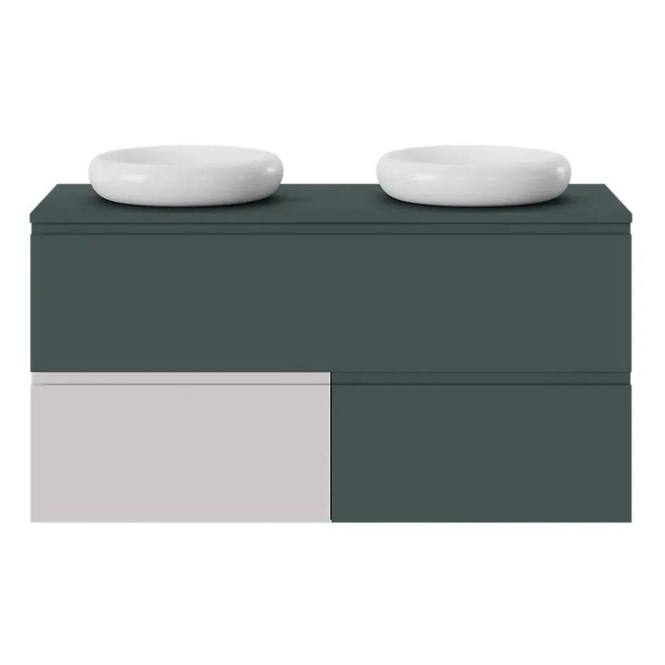 GoodHome Plan de toilette L.120 x l.45 x ép.18 cm vert forêt mat Kentia
