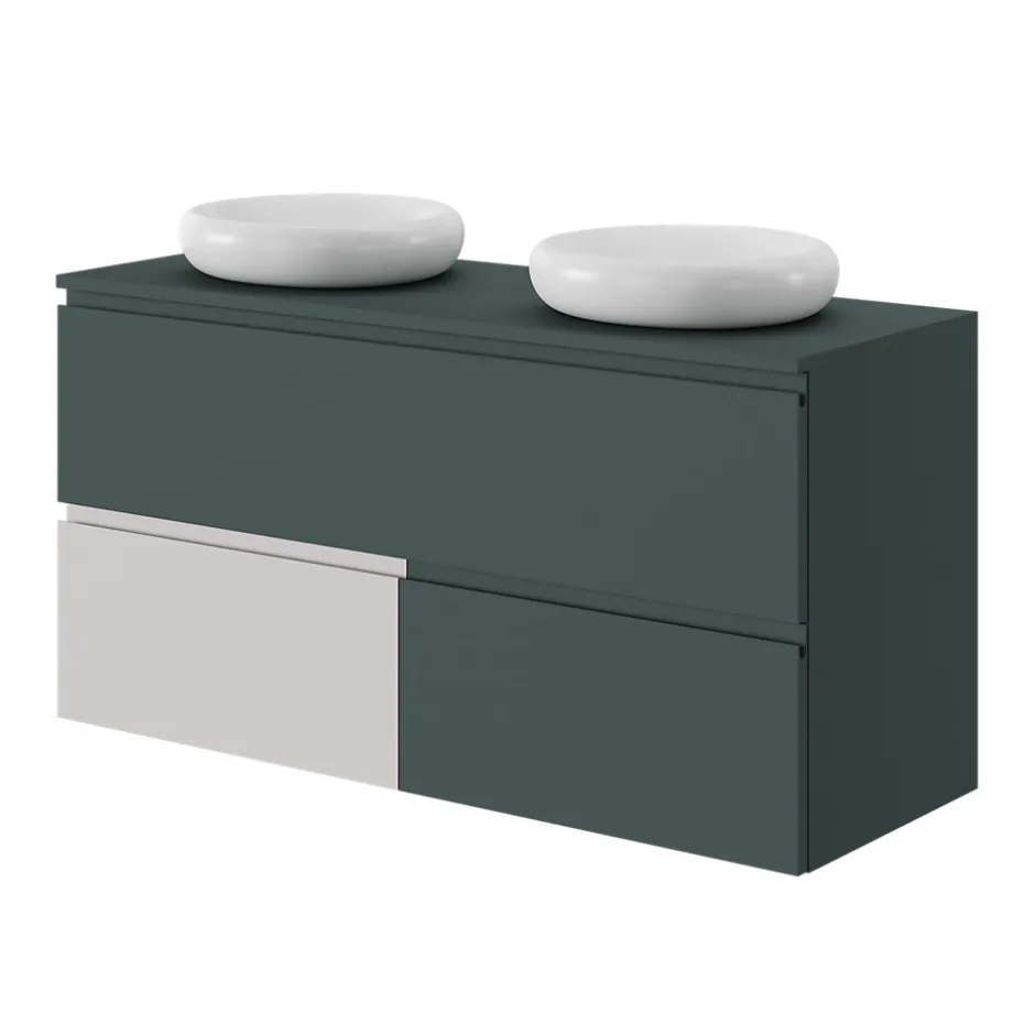 GoodHome Plan de toilette L.120 x l.45 x ép.18 cm vert forêt mat Kentia