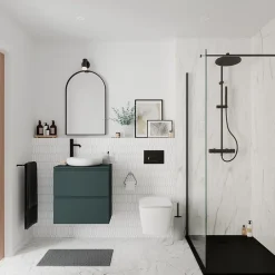GoodHome Plan de toilette L.60 x l.45 x ép.1,8 cm, vert forêt, Kentia