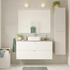 GoodHome Plan de toilette L.120 x l.45 x ép.2 cm effet granite gris Cadélia