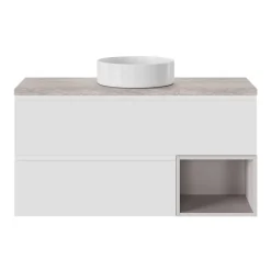GoodHome Plan de toilette L.120 x l.45 x ép.2 cm effet travertin Cadélia