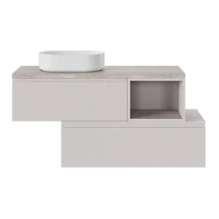 GoodHome Plan de toilette L.120 x l.45 x ép.2 cm effet travertin Cadélia