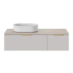 GoodHome Plan de toilette L.120 x l.45 x ép.2 cm effet travertin Cadélia