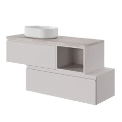 GoodHome Plan de toilette L.120 x l.45 x ép.2 cm effet travertin Cadélia