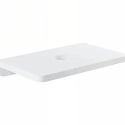 Sanindusa Plan de toilette noyer pour vasque ou lavabo à poser 80x50 trou central de bonde d'évacuation pré-percé Emma 80 noyer
