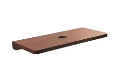 Sanindusa Plan de toilette noyer pour vasque ou lavabo à poser 100x50 trou central de bonde d'évacuation pré-percé Emma 100 noyer* Plan Simple Vasque