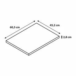 GoodHome Plan de toilette placage chêne L.60,4 x l.45,2 x ép.2,8 cm, Perma