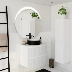 Plan de toilette pour vasque à poser Vague blanc mat 69,4 cm