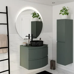 Plan de toilette pour vasque à poser Vague kaki mat 69,4 cm