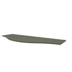 Plan de toilette pour vasque à poser version centre Vague kaki mat 137,8 cm