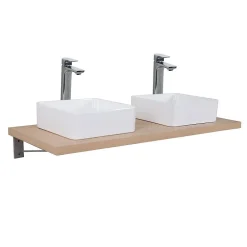 Mob-In Plan de toilette suspendu 120cm WILL avec équerres invisibles* Etagère Salle De Bains