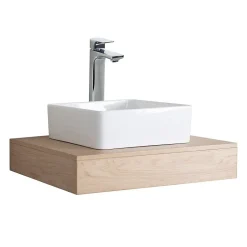 Mob-In Plan de toilette suspendu pour vasque WILL - 60 cm - Ep. 12 cm - Décor Chêne