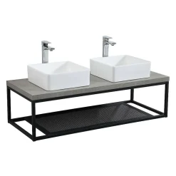 Mob-In Plan de toilette suspendu WILL -Ep. 3,8cm L120cm + structure métal* Etagère Salle De Bains