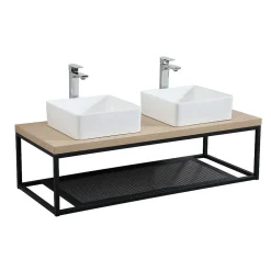 Mob-In Plan de toilette suspendu WILL -Ep. 3,8cm L120cm + structure métal* Etagère Salle De Bains