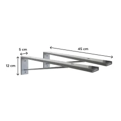 Mob-In Plan de toilette suspendu pour vasque WILL - 120 cm - Ep. 12 cm + Equerres invisibles - Décor Chêne
