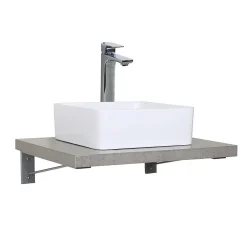 Mob-In Plan de toilette suspendu 60cm WILL avec équerres invisibles* Etagère Salle De Bains