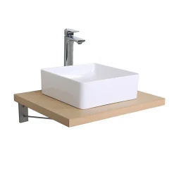 Mob-In Plan de toilette suspendu 60cm WILL avec équerres invisibles