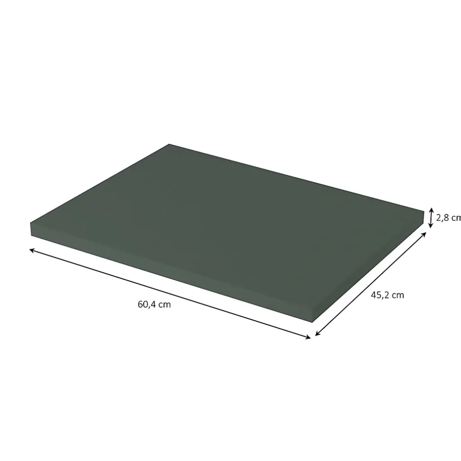 GoodHome Plan de toilette vert mat L.60,4 x l.45,2 x ép.2,8 cm, Perma