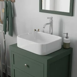 GoodHome Plan de toilette vert mat L.60,4 x l.45,2 x ép.2,8 cm, Perma