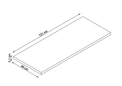 T-Bath Plan de toilette 121x49x3 cm hydrofuge placage orme naturel* Plan De Travail Salle De Bains