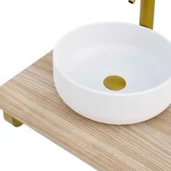 T-Bath Plan de toilette 121x49x3 cm hydrofuge placage orme naturel* Plan De Travail Salle De Bains