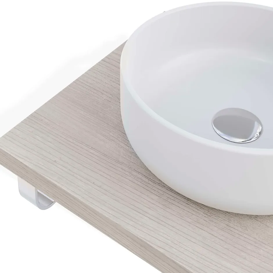 T-Bath Plan de toilette 61x49x3 cm hydrofuge placage frêne naturel* Plan De Travail Salle De Bains