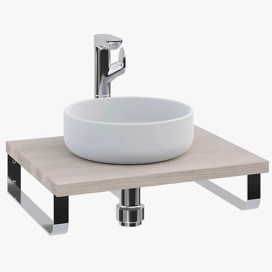 T-Bath Plan de toilette 61x49x3 cm hydrofuge placage frêne naturel* Plan De Travail Salle De Bains